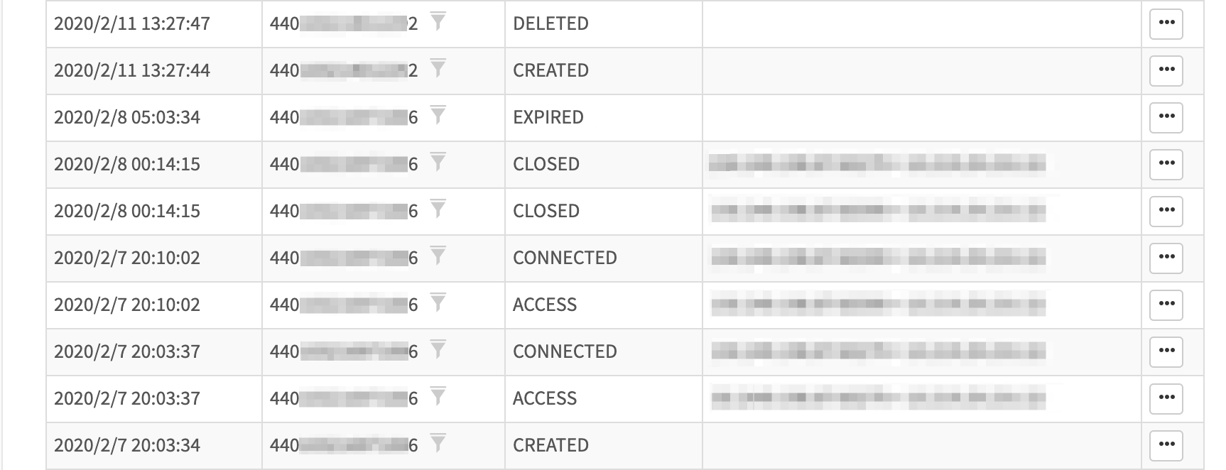 Napter Audit Log Menu